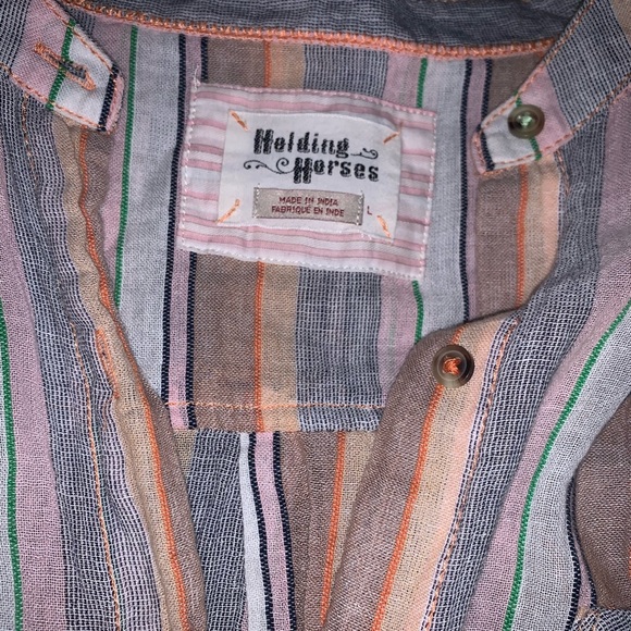 Holding horses plaid high low blouse - Picture 3 of 6